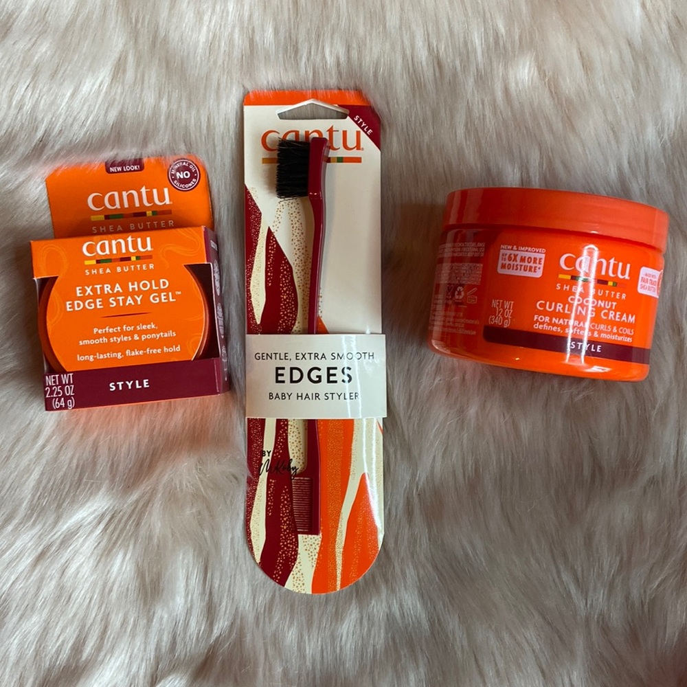 Brand new Cantu styling products and tool edge stay gel, Brush/comb & curl cream